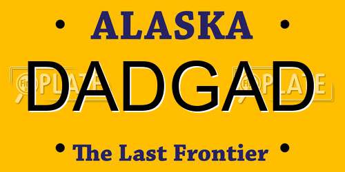 DADGAD Alaska License Plate