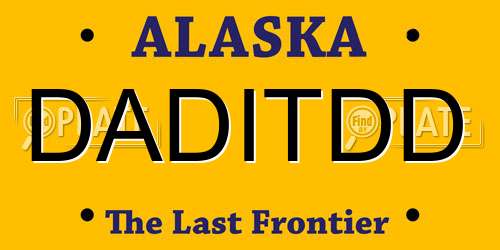 DADITDD Alaska License Plate
