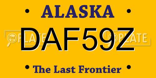 DAF59Z Alaska License Plate