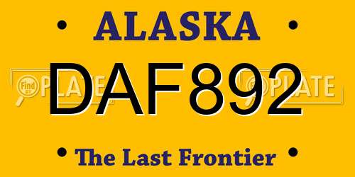 DAF892 Alaska License Plate