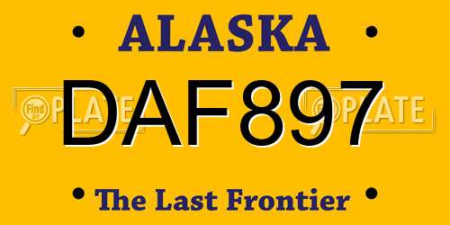 DAF897 Alaska License Plate