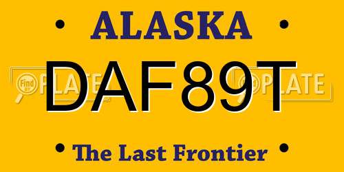 DAF89T Alaska License Plate