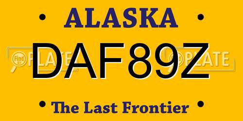 DAF89Z Alaska License Plate