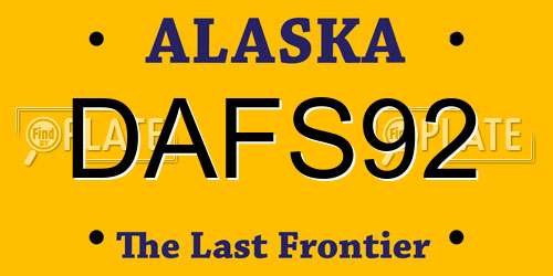 DAFS92 Alaska License Plate