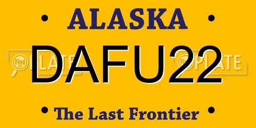 DAFU22 Alaska License Plate