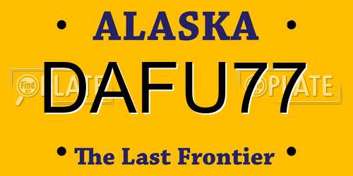 DAFU77 Alaska License Plate