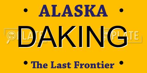 DAKING Alaska License Plate