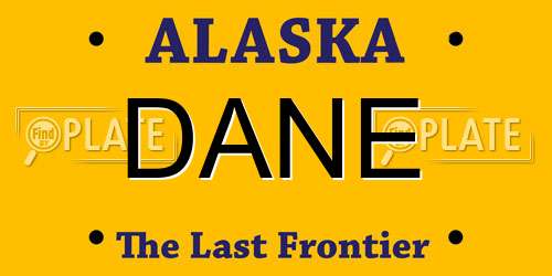 DANE Alaska License Plate
