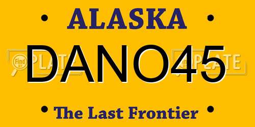 DANO45 Alaska License Plate