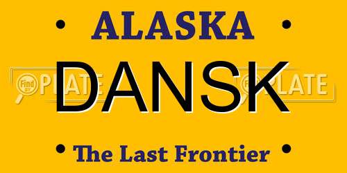 DANSK Alaska License Plate
