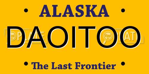 DAOITOO Alaska License Plate