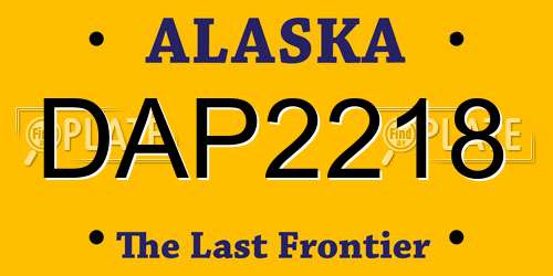 DAP2218 Alaska License Plate