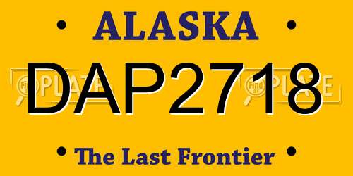 DAP2718 Alaska License Plate