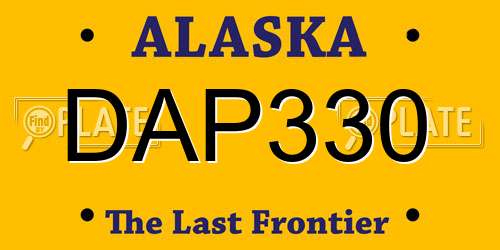 DAP330 Alaska License Plate