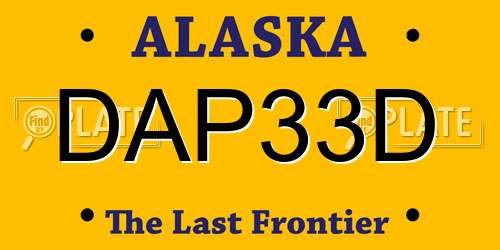 DAP33D Alaska License Plate