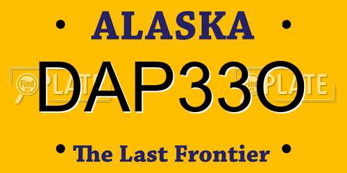 DAP33O Alaska License Plate