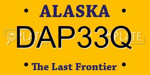 DAP33Q Alaska License Plate