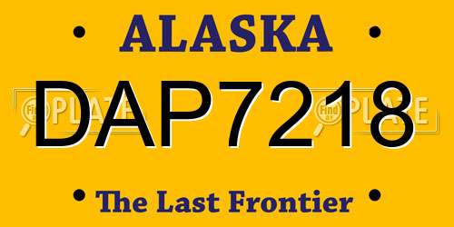 DAP7218 Alaska License Plate