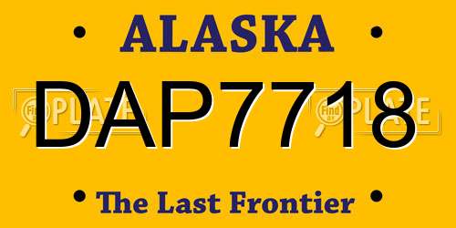 DAP7718 Alaska License Plate