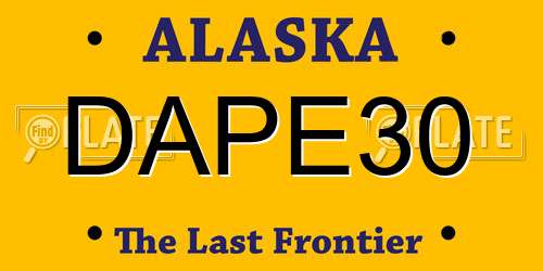 DAPE30 Alaska License Plate