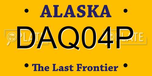DAQ04P Alaska License Plate