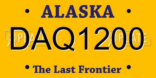DAQ1200 Alaska License Plate