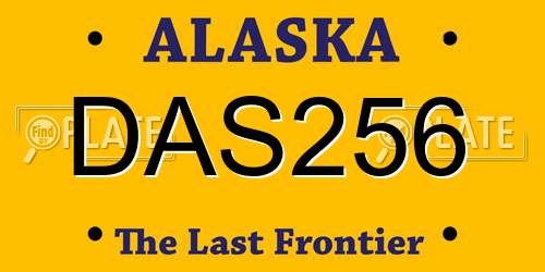 DAS256 Alaska License Plate