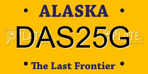 DAS25G Alaska License Plate