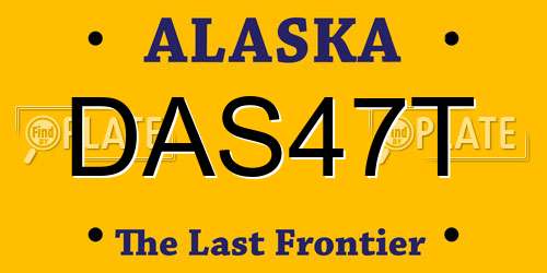DAS47T Alaska License Plate