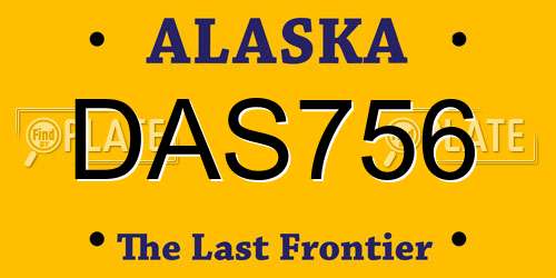 DAS756 Alaska License Plate