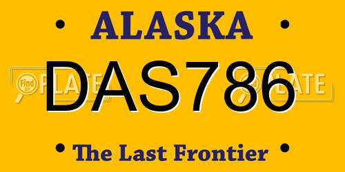 DAS786 Alaska License Plate