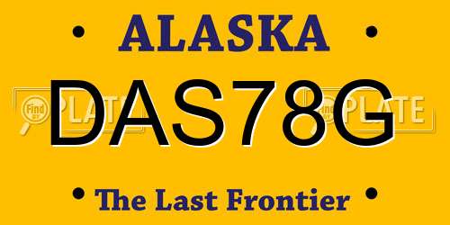 DAS78G Alaska License Plate