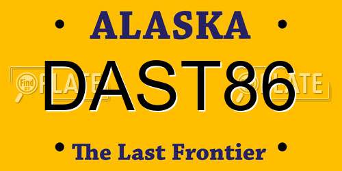 DAST86 Alaska License Plate
