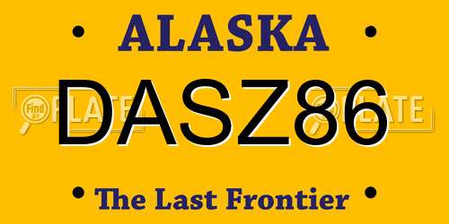 DASZ86 Alaska License Plate