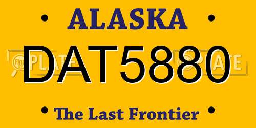 DAT5880 Alaska License Plate