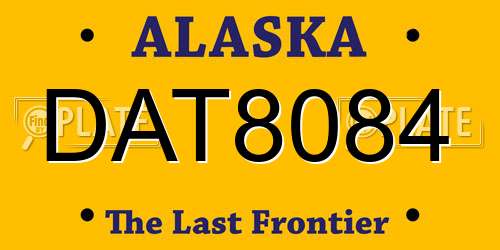 DAT8084 Alaska License Plate