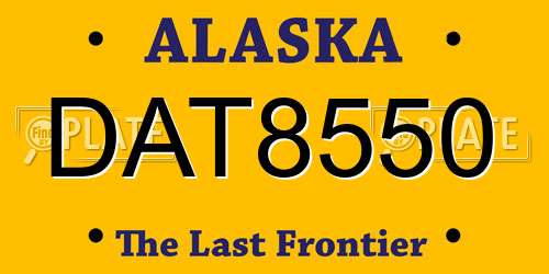 DAT8550 Alaska License Plate