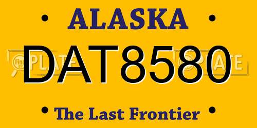 DAT8580 Alaska License Plate