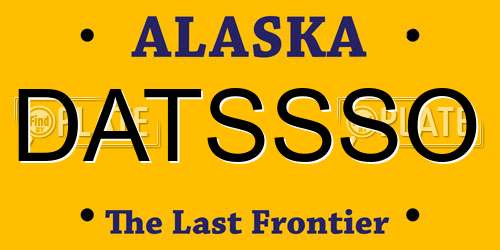 DATSSSO Alaska License Plate
