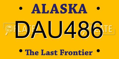 DAU486 Alaska License Plate