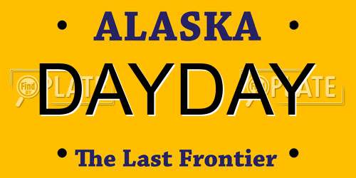 DAYDAY Alaska License Plate