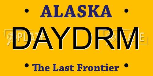 DAYDRM Alaska License Plate
