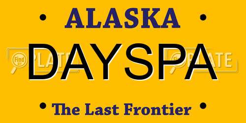 DAYSPA Alaska License Plate