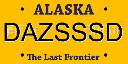 DAZSSSD Alaska License Plate