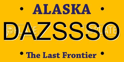 DAZSSSO Alaska License Plate