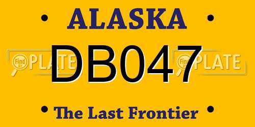 DB047 Alaska License Plate