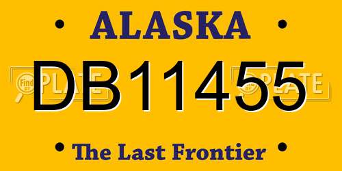DB11455 Alaska License Plate
