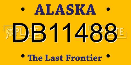 DB11488 Alaska License Plate