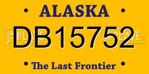 DB15752 Alaska License Plate