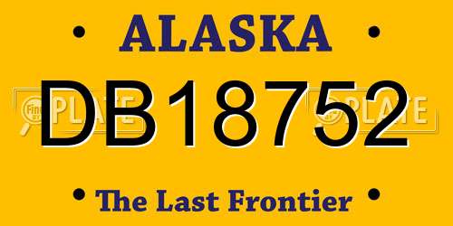 DB18752 Alaska License Plate